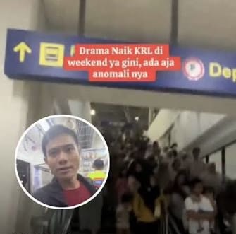 Viral di Stasiun Manggarai, Pria Ditegur Ibu gegara Dianggap Salah Jalur di Tangga KRL